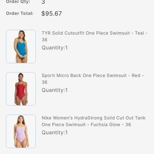 3 competition swimsuits